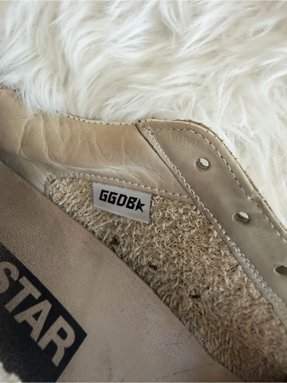 Golden Goose White with Silver Star Low-Top Sneakers Size 37 US 7